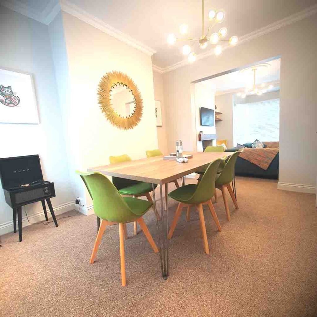 Dining table at Potts house Hornsea