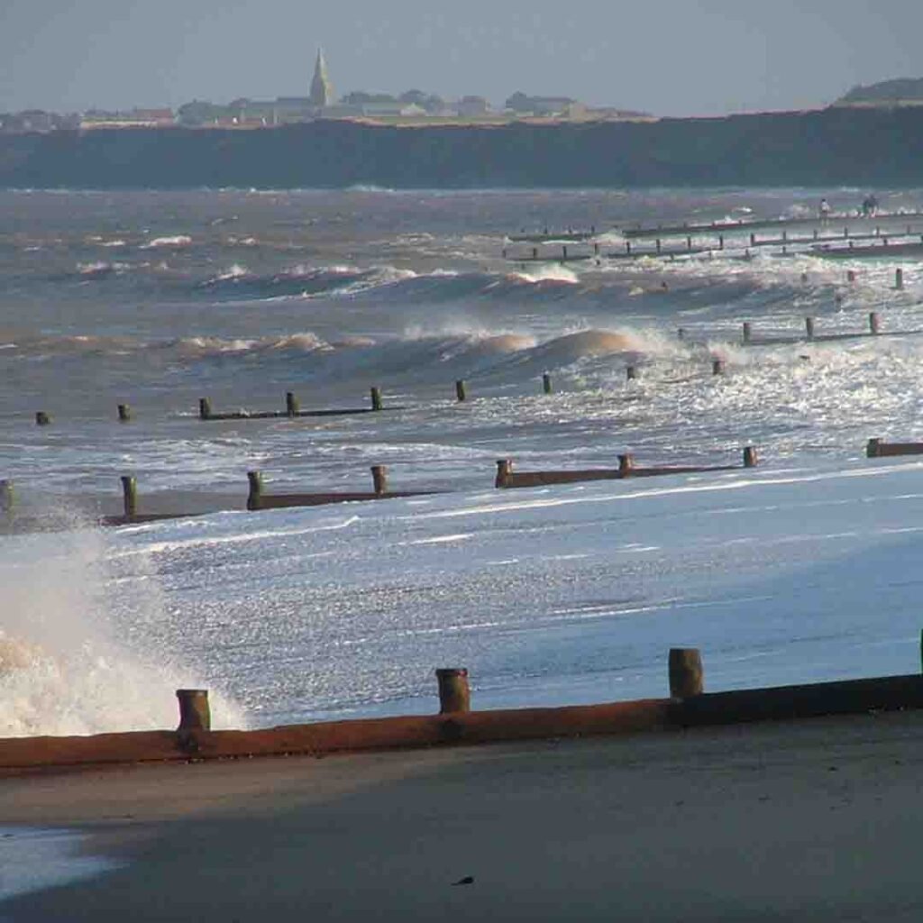 Hornsea Beach autumn scene